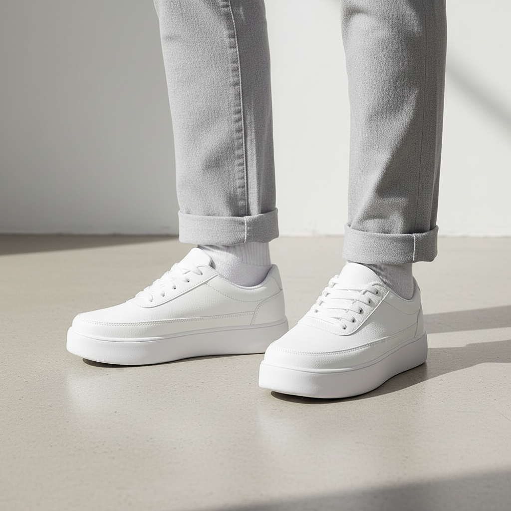 Weiße Plateau-Sneaker Herren | Lässige Sneakers für Alltag