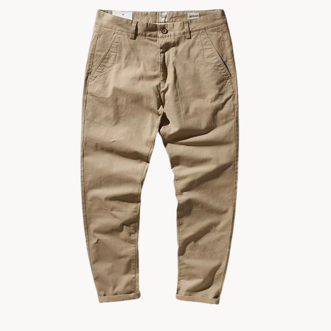 Herren Baumwollhose Grau Regular Fit – Chino Freizeithose