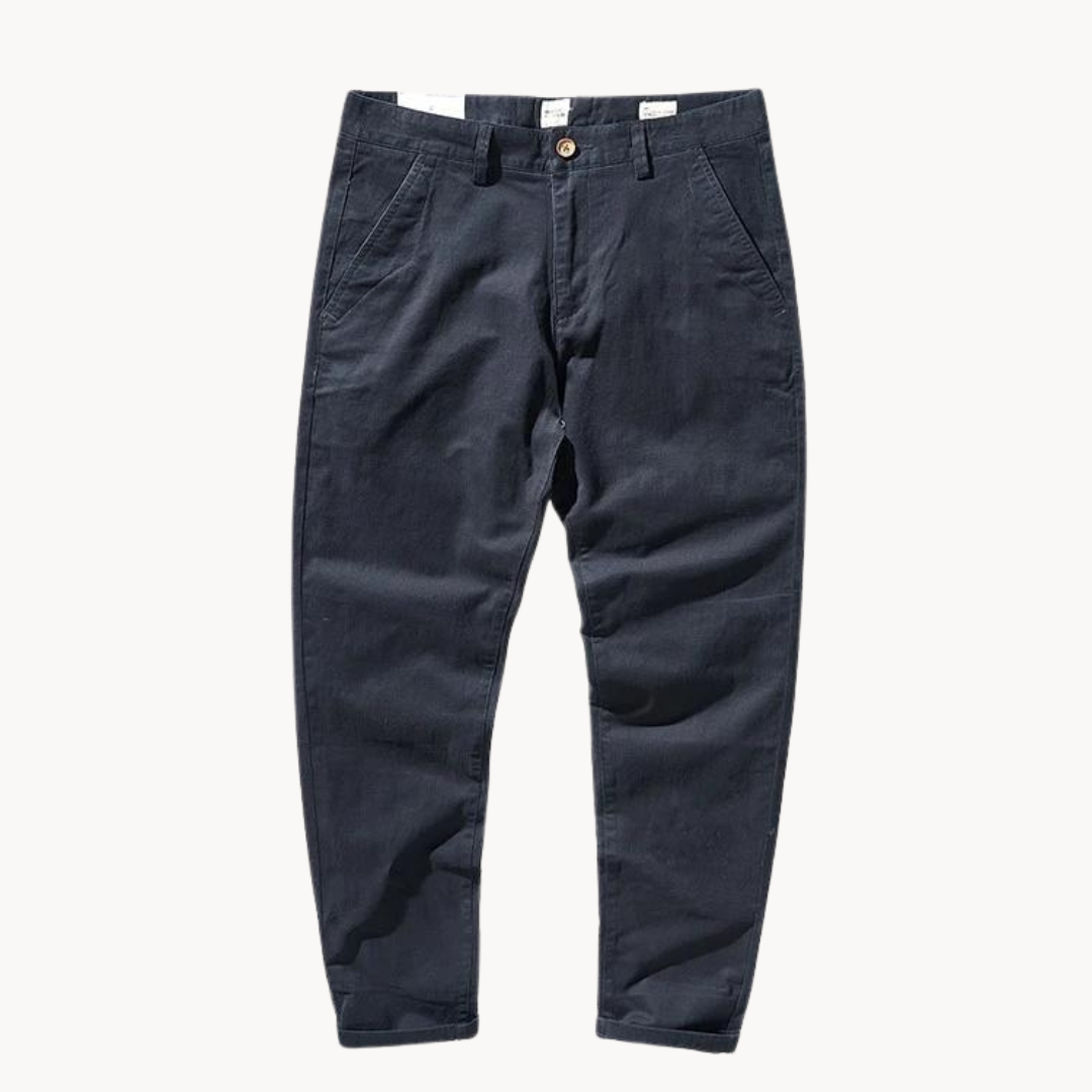 Herren Baumwollhose Grau Regular Fit – Chino Freizeithose