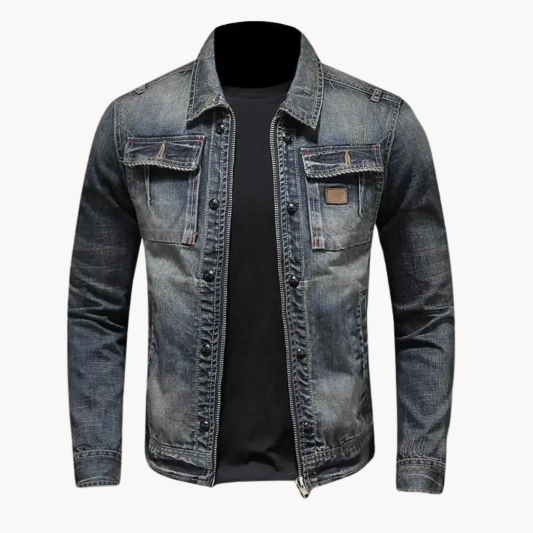 Herren Blaue Denim-Jacke – Regular Fit