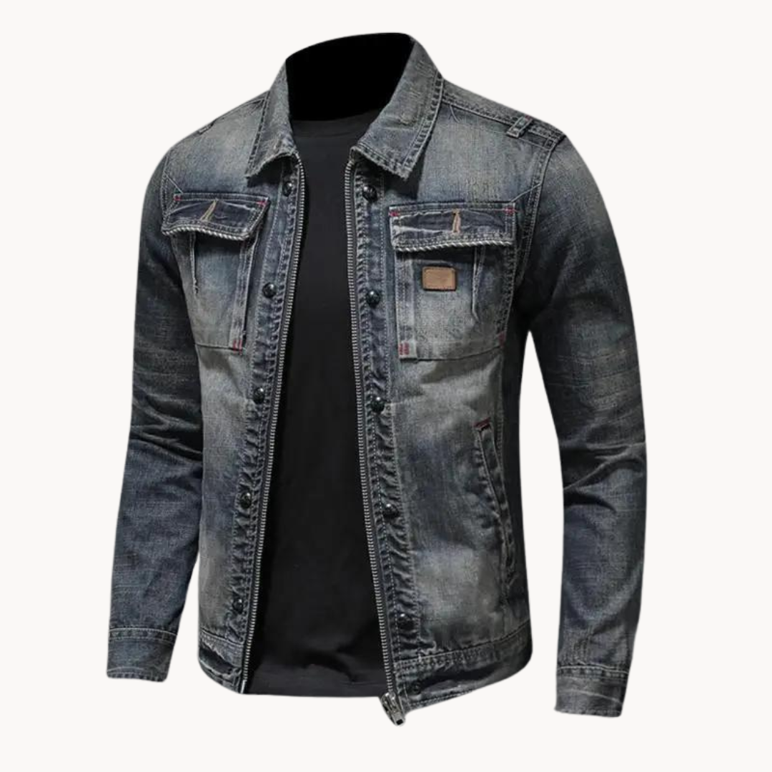 Herren Blaue Denim-Jacke – Regular Fit