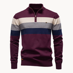 Herren Pullover Baumwolle Slim Fit – Burk Quarter Zip Sweater