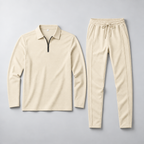 Herren Quarter-Zip-Trainingsanzug aus Polyester – Slim Fit