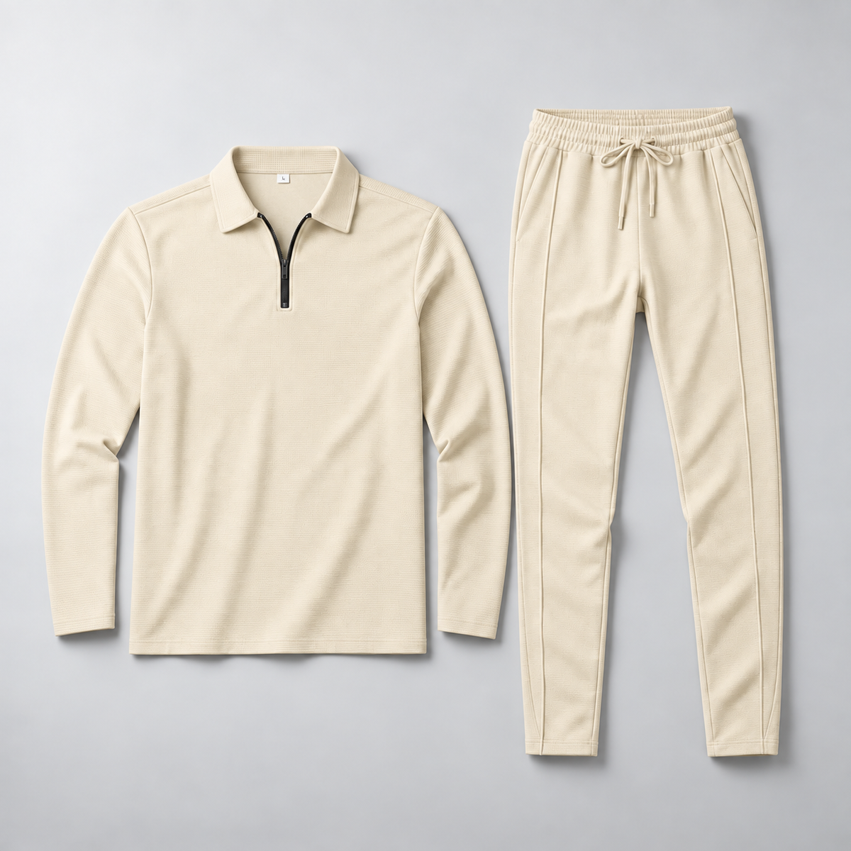 Herren Quarter-Zip-Trainingsanzug aus Polyester – Slim Fit