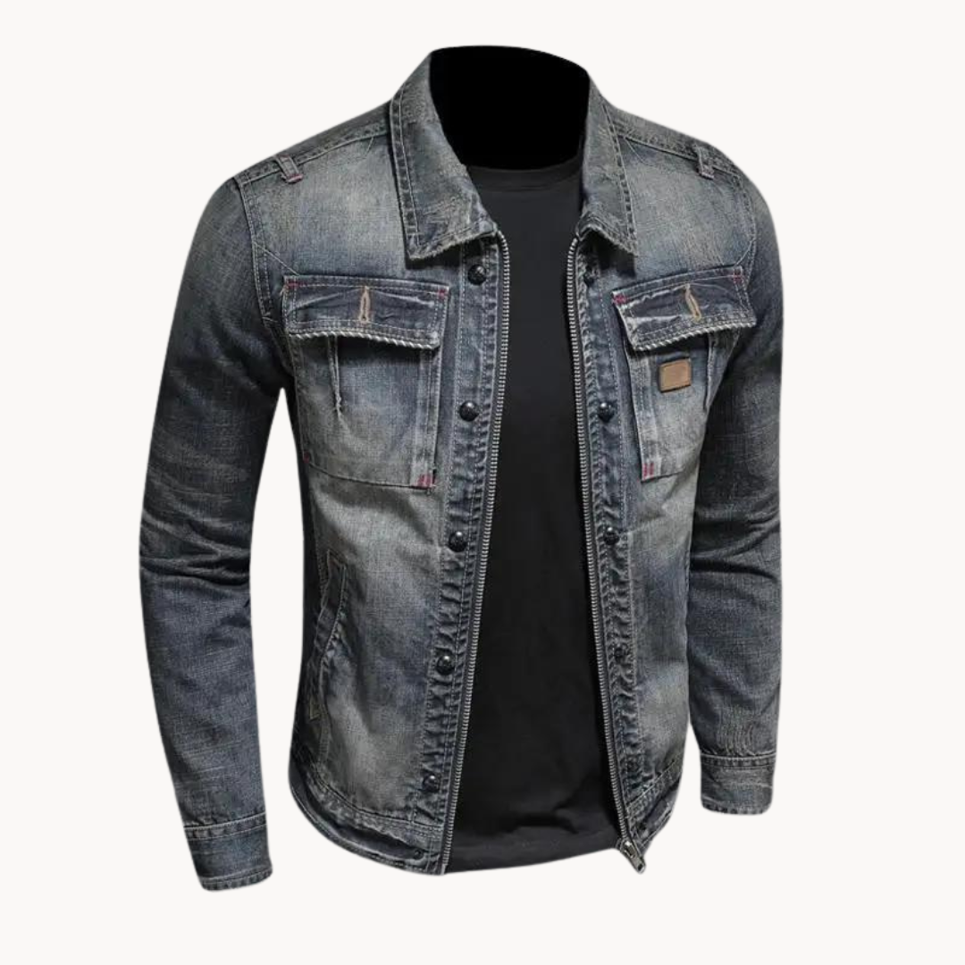 Herren Blaue Denim-Jacke – Regular Fit