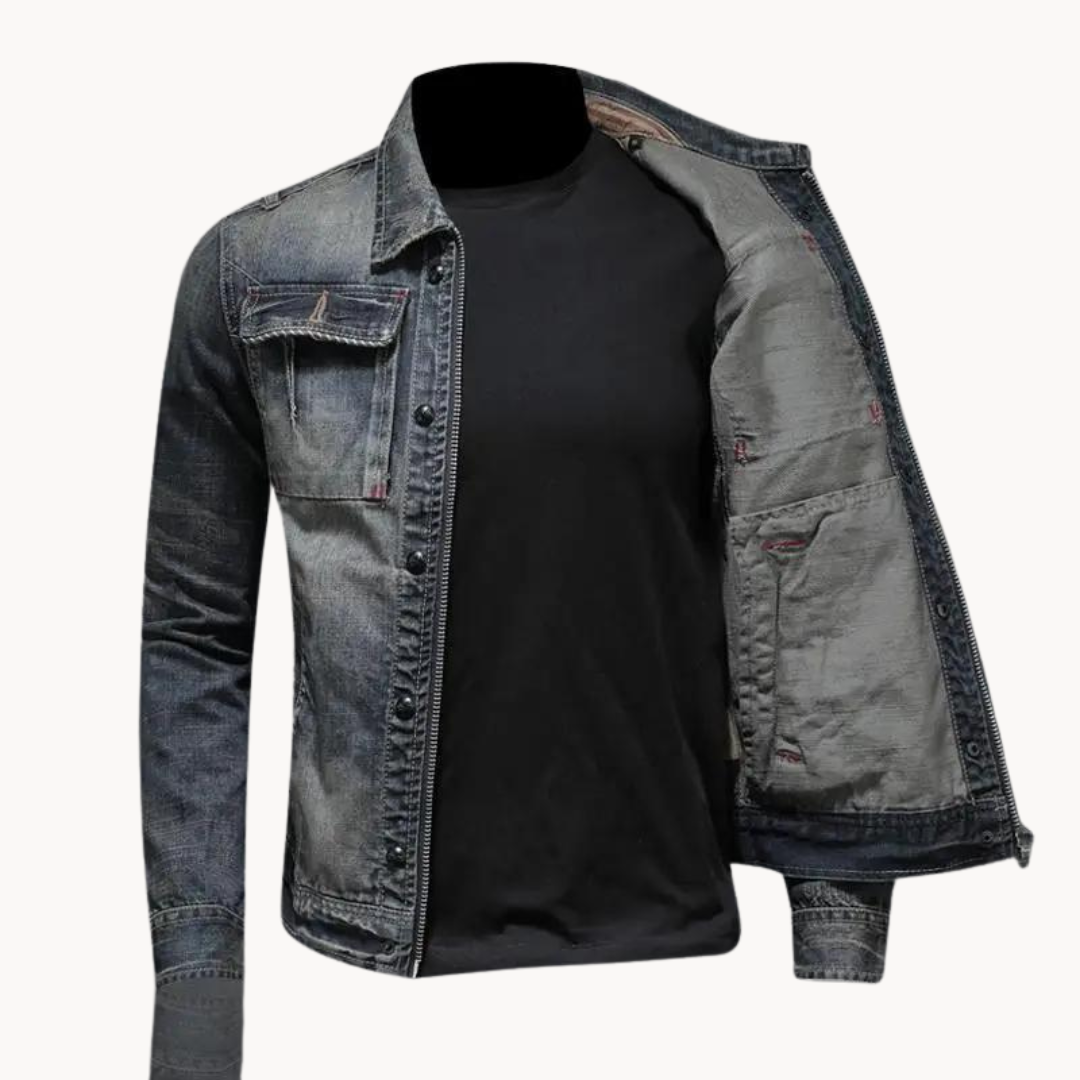 Herren Blaue Denim-Jacke – Regular Fit