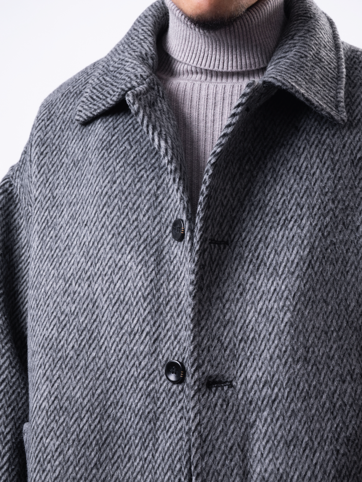 Herren Grauer Wintermantel Lang – Regular Fit