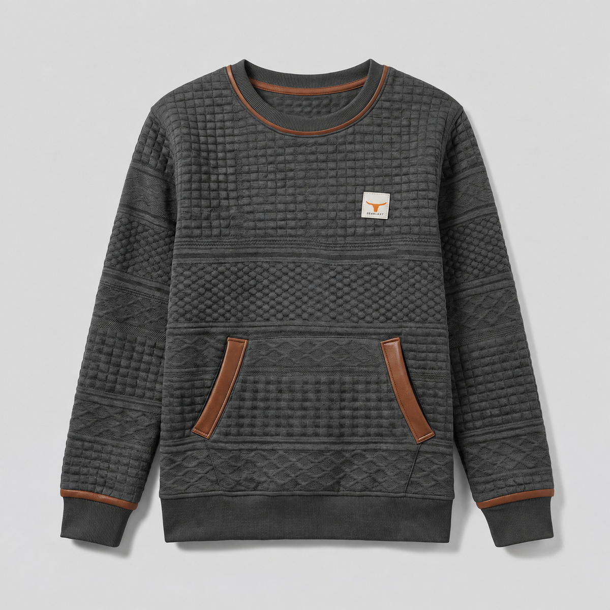 Damen Sweatshirt mit Rundhals und Kängurutasche – Relaxed Fit