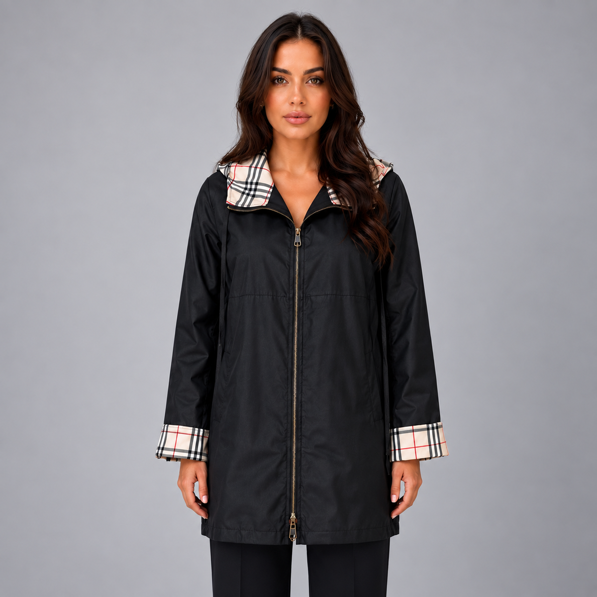 Damen Regenmantel mit Kapuze – Regular Fit