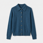 Damen Woll-Strickjacke mit Polokragen – Regular Fit