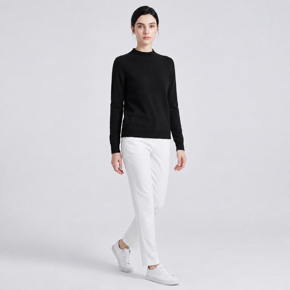 Damen Woll-Rollkragenpullover aus Feinstrick – Slim Fit