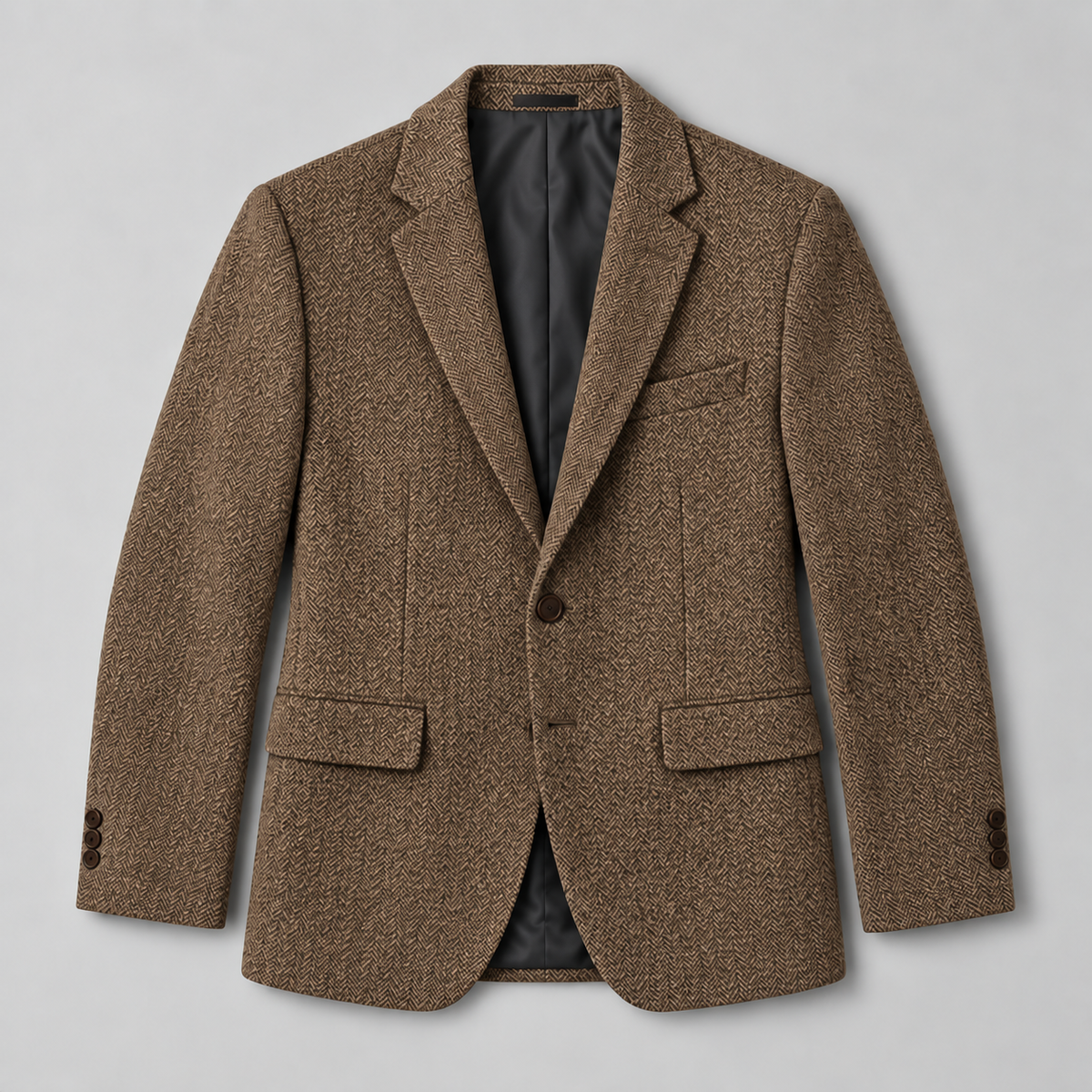 Herren Fischgrät-Blazer aus Wollmischung – Slim Fit