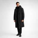 Herren Puffer Trenchcoat – Wasserdichter Langer Mantel Mit Kapuze