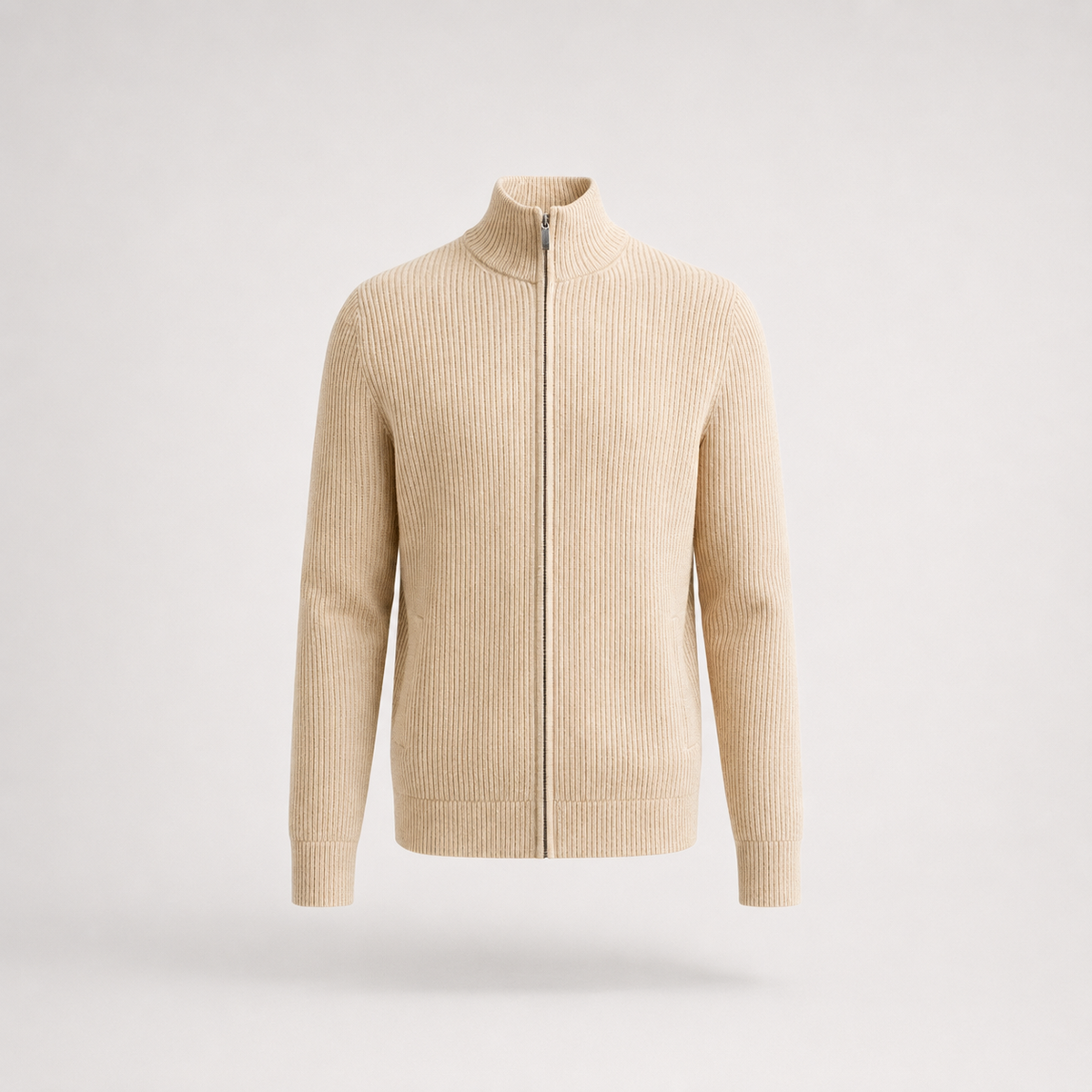 Herren Slim-Fit Cardigan Mit Reißverschluss
