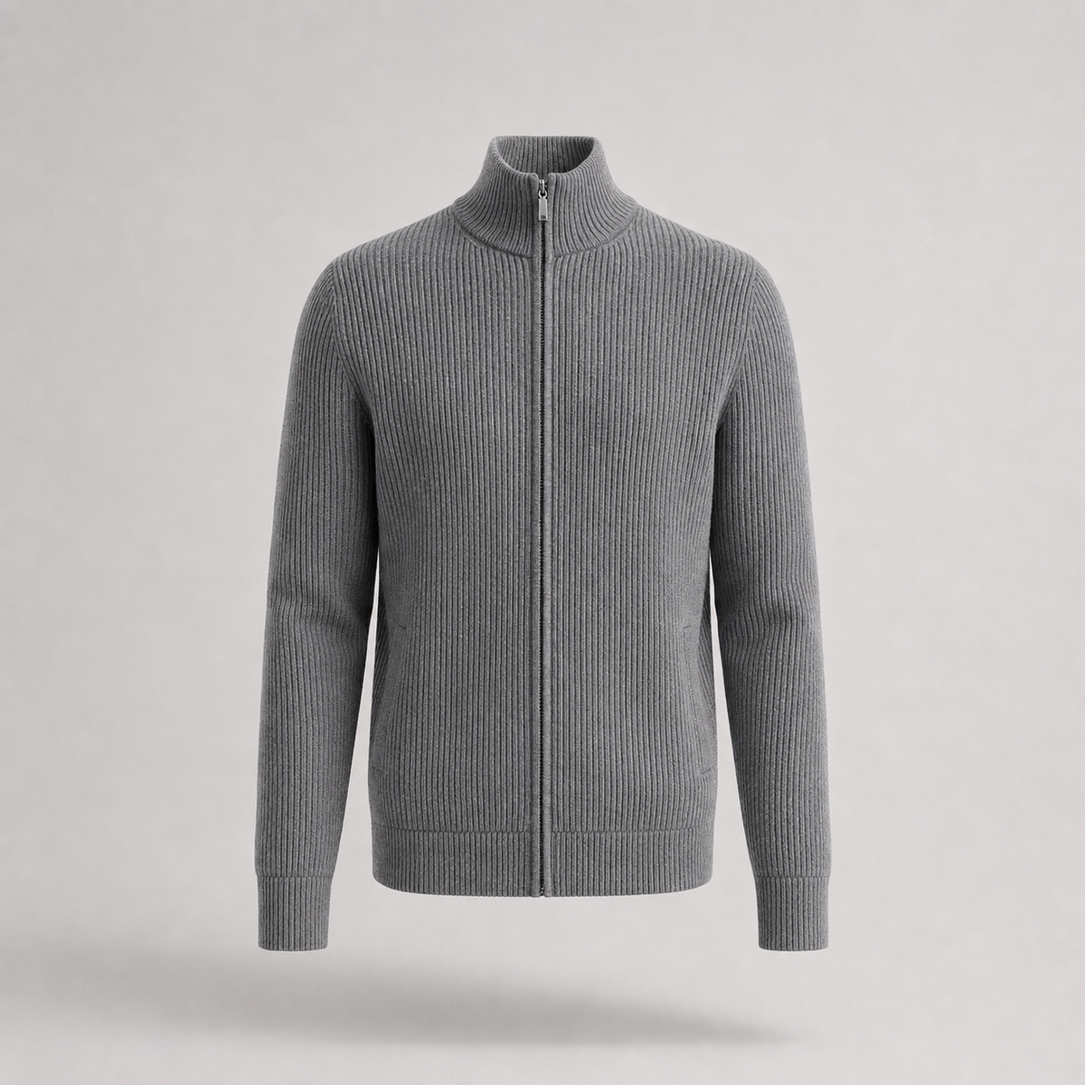 Herren Slim-Fit Cardigan Mit Reißverschluss
