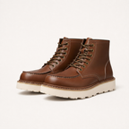 Herren Leder Schnürstiefel mit Gummisohle