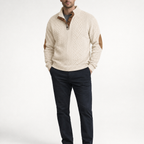 Herren Cable-Knit-Jumper Mit Hohem Kragen