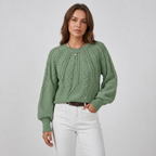 Damen Strickpullover mit Zopfmuster – Relaxed Fit