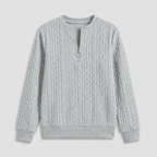 Damen Pullover mit Zopfmuster und Reißverschluss
