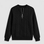 Damen Pullover mit Zopfmuster und Reißverschluss