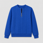 Damen Pullover mit Zopfmuster und Reißverschluss