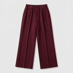 Damen High Waist Stoffhose mit weitem Bein