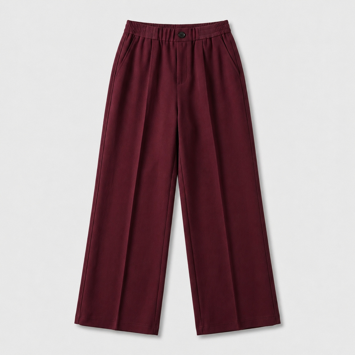 Damen High Waist Stoffhose mit weitem Bein
