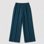 Damen High Waist Stoffhose mit weitem Bein