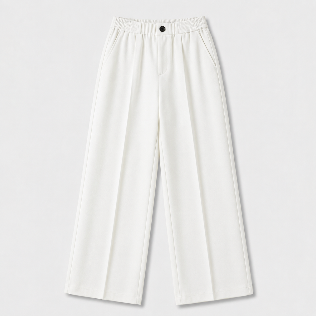 Damen High Waist Stoffhose mit weitem Bein