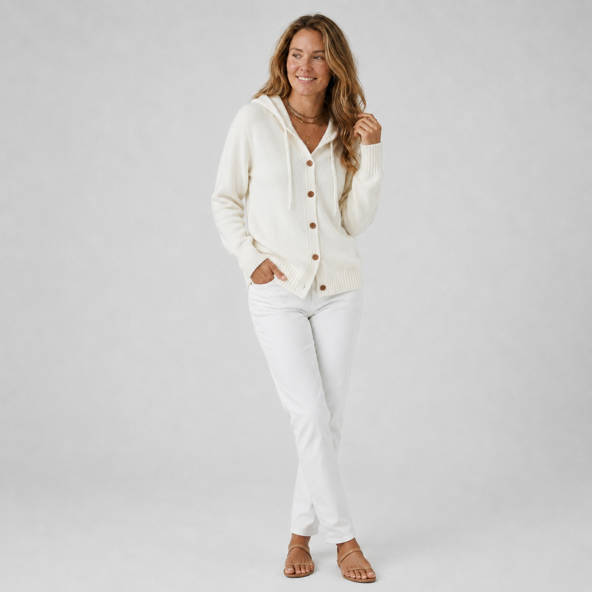 Damen Strickjacke mit Kapuze – Relaxed Fit