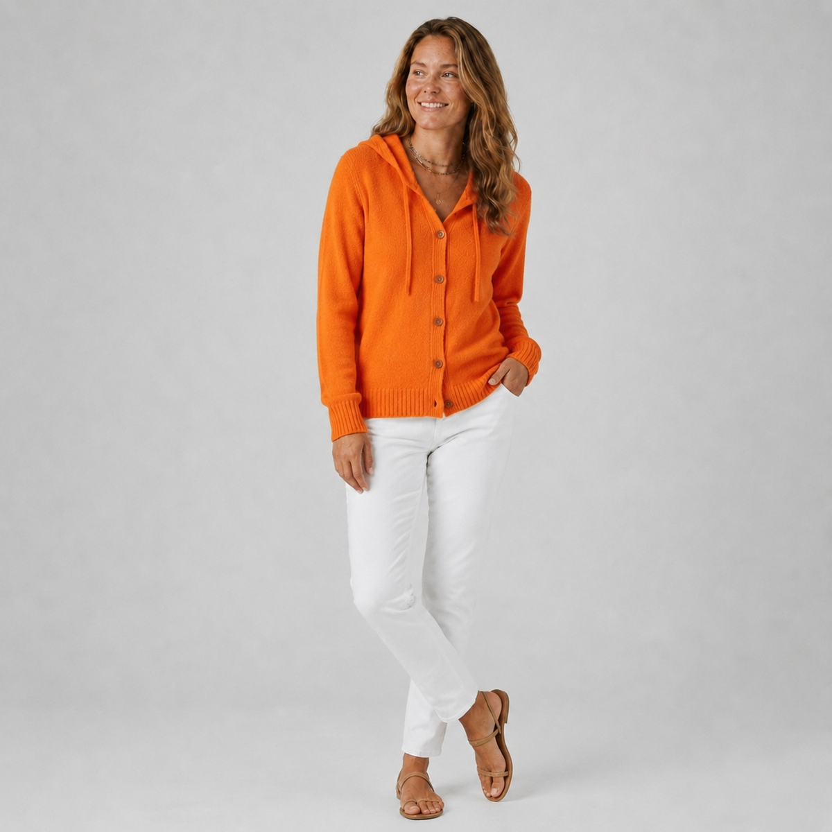 Damen Strickjacke mit Kapuze – Relaxed Fit