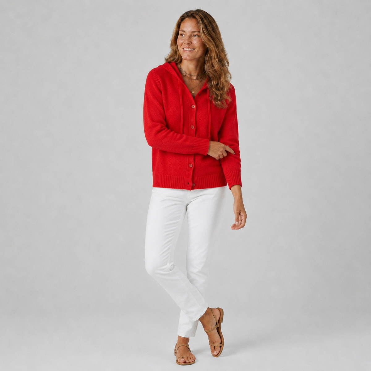 Damen Strickjacke mit Kapuze – Relaxed Fit