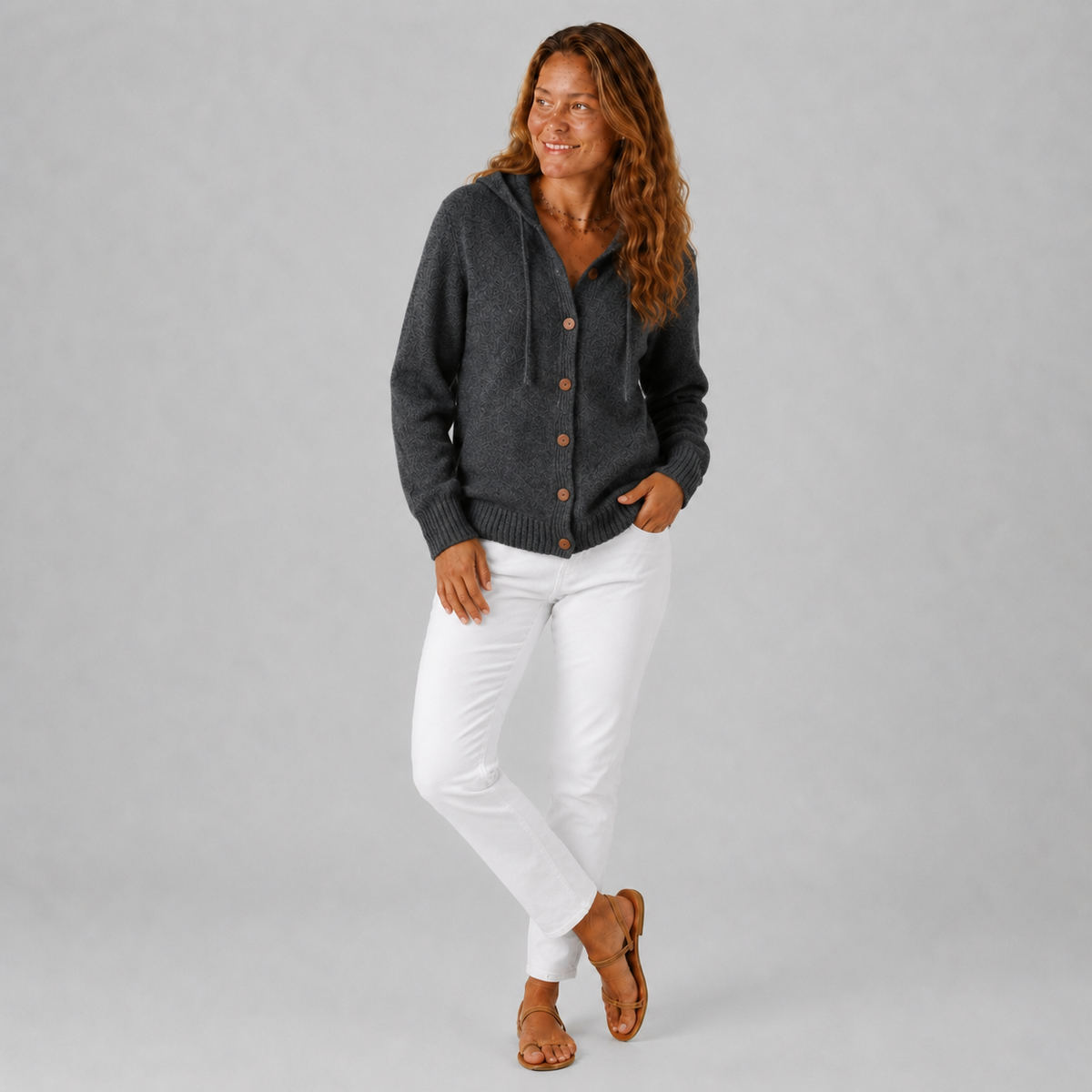 Damen Strickjacke mit Kapuze – Relaxed Fit