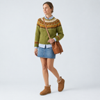 Damen Strickpullover im Norweger-Stil – Relaxed Fit