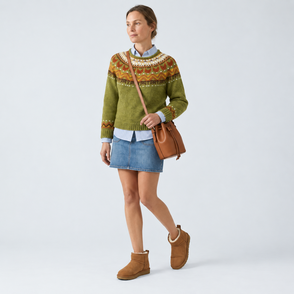 Damen Strickpullover im Norweger-Stil – Relaxed Fit