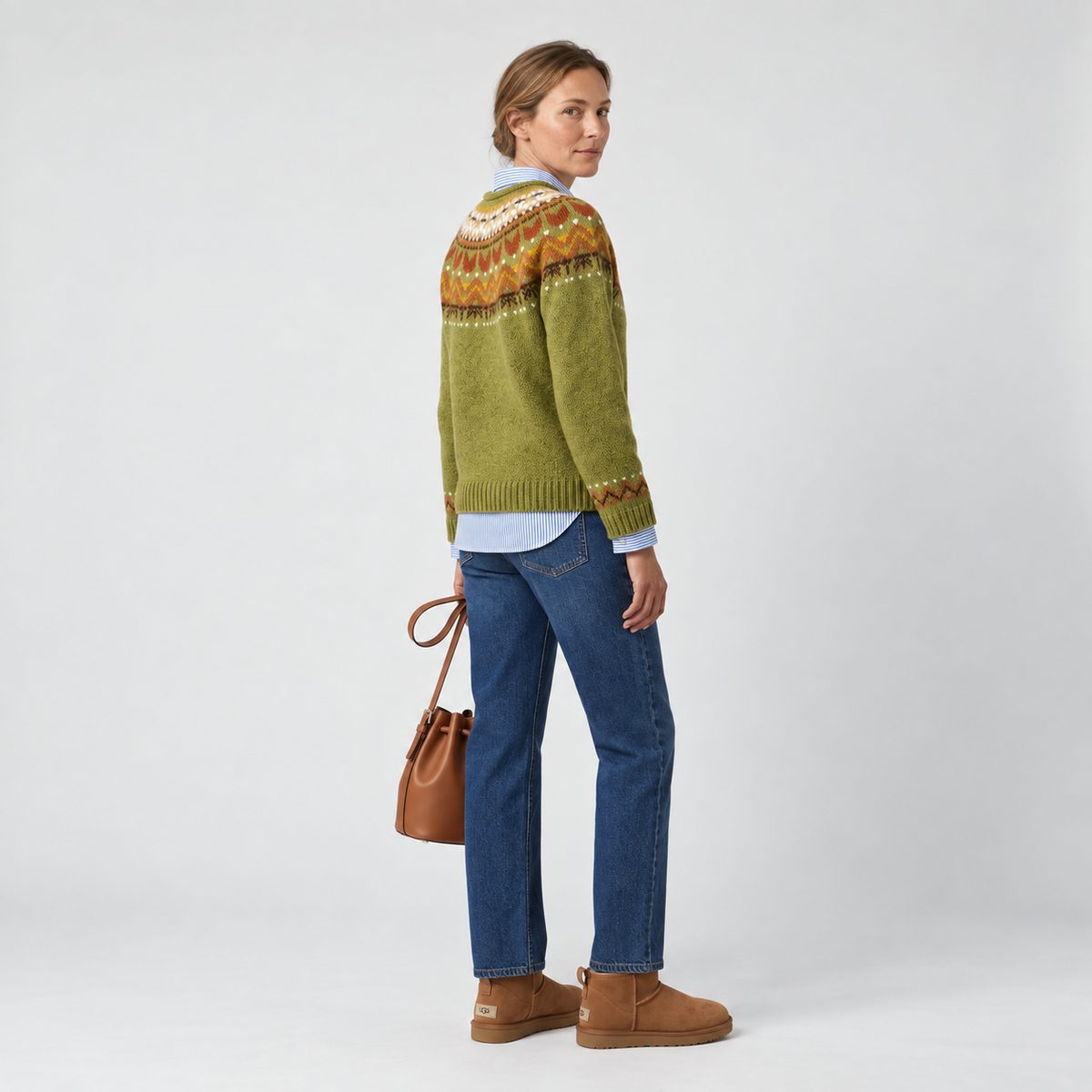 Damen Strickpullover im Norweger-Stil – Relaxed Fit