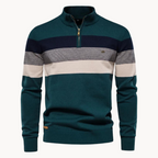 Herren Pullover Baumwolle Slim Fit – Burk Quarter Zip Sweater