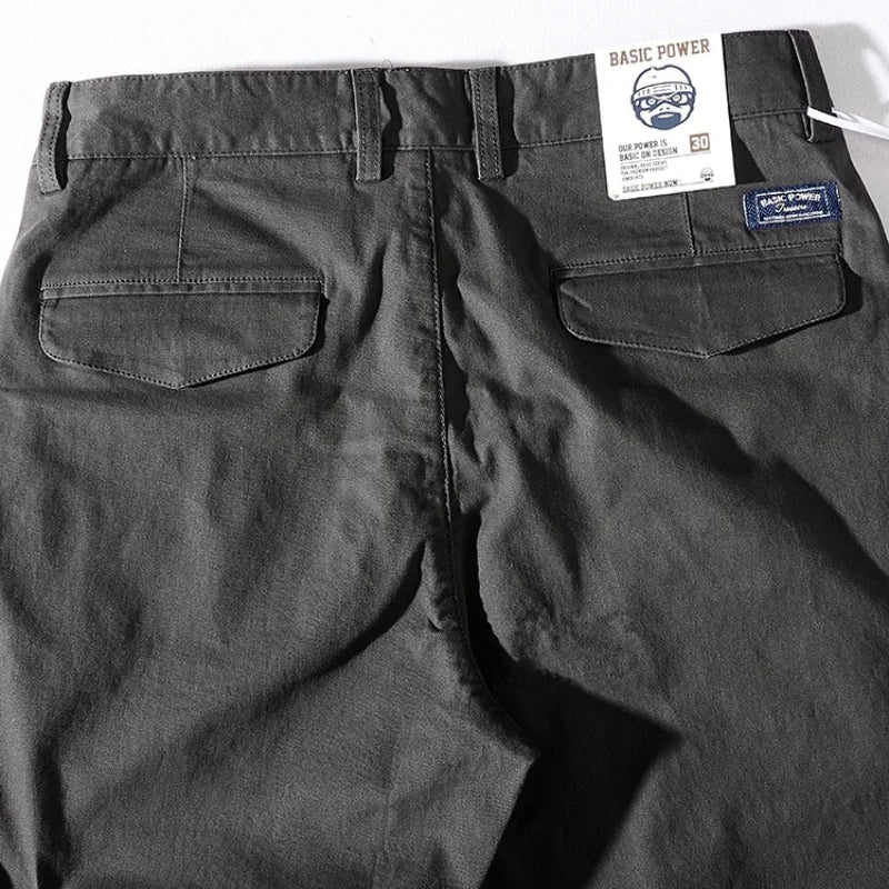 Herren Baumwollhose Grau Regular Fit – Chino Freizeithose