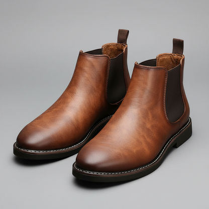 Herren Stiefel Leder Schwarz | Wasserdichte Chelsea-Stiefel