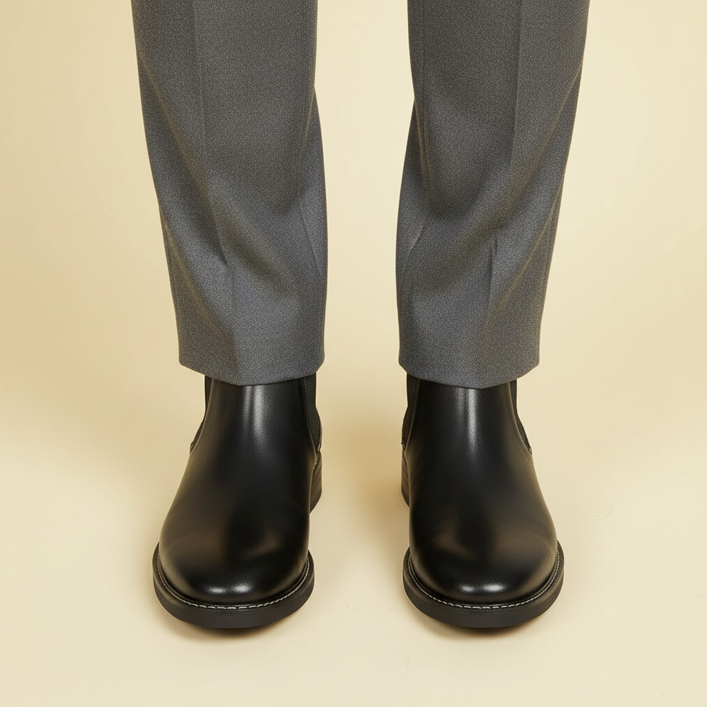 Herren Stiefel Leder Schwarz | Wasserdichte Chelsea-Stiefel