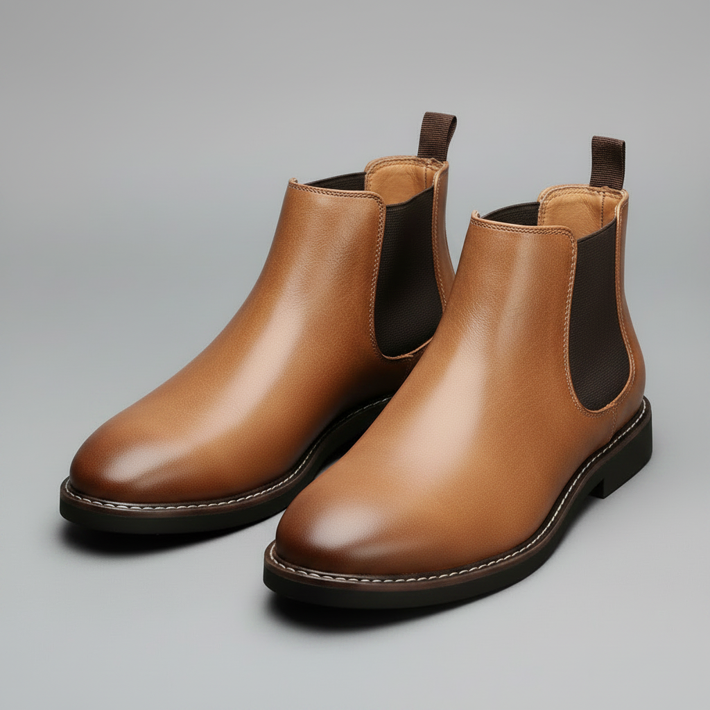 Herren Stiefel Leder Schwarz | Wasserdichte Chelsea-Stiefel
