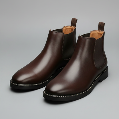 Herren Stiefel Leder Schwarz | Wasserdichte Chelsea-Stiefel