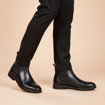 Herren Stiefel Leder Schwarz | Wasserdichte Chelsea-Stiefel