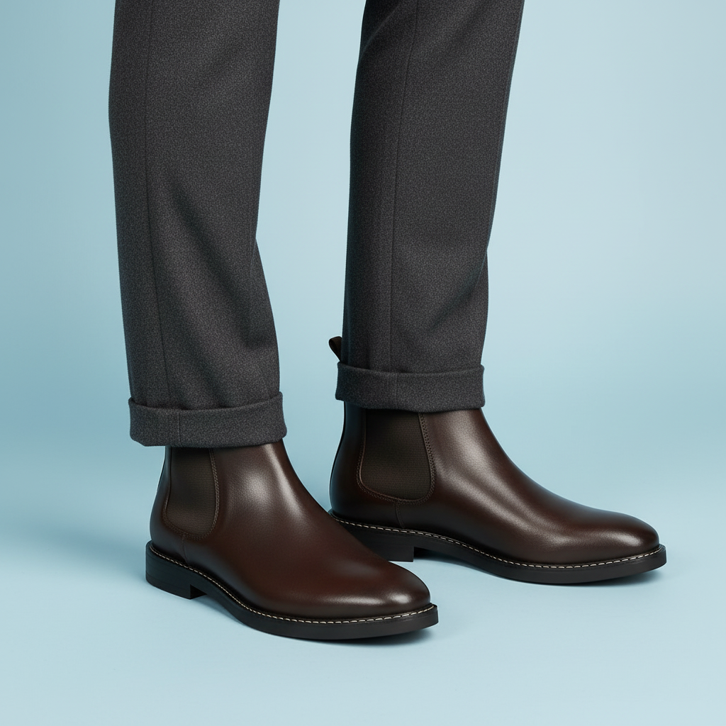 Herren Stiefel Leder Schwarz | Wasserdichte Chelsea-Stiefel