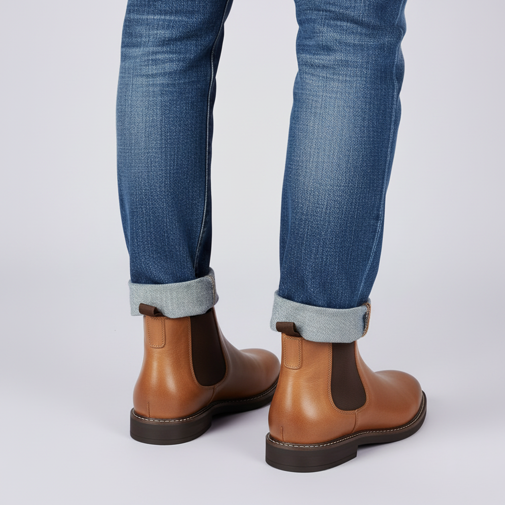 Herren Stiefel Leder Schwarz | Wasserdichte Chelsea-Stiefel