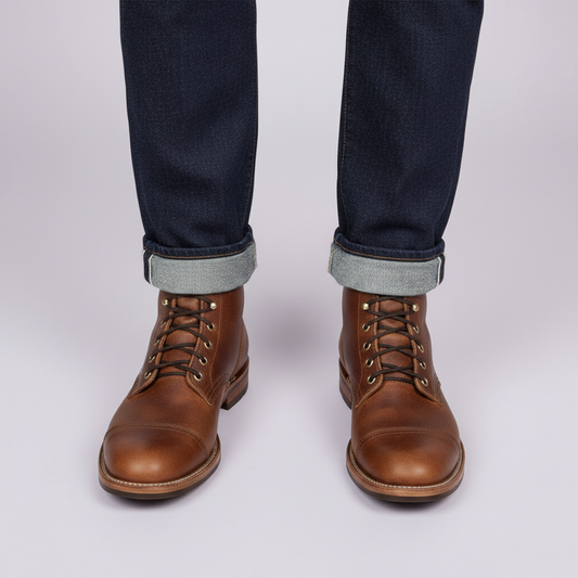 Strapazierfähige Herren Arbeitsstiefel | Schnürdesign Schwarz/Braun
