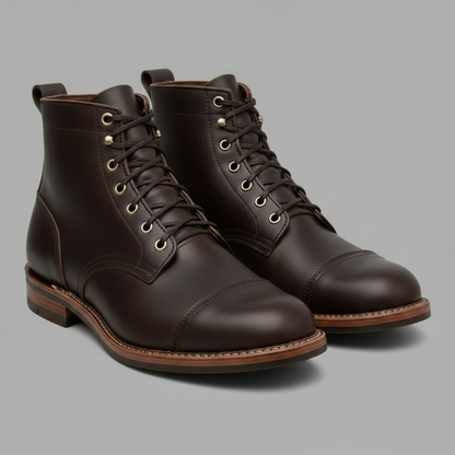 Strapazierfähige Herren Arbeitsstiefel | Schnürdesign Schwarz/Braun