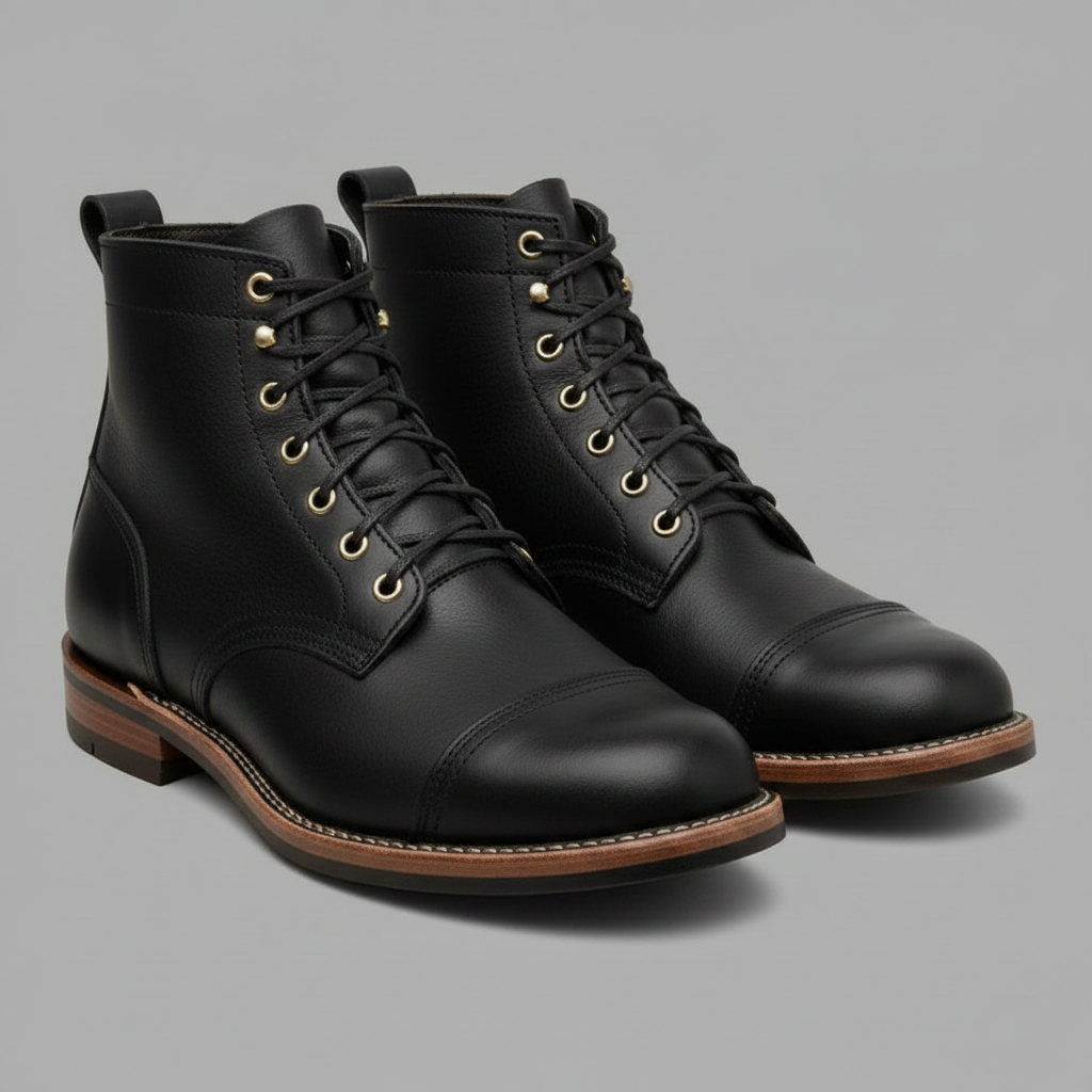Strapazierfähige Herren Arbeitsstiefel | Schnürdesign Schwarz/Braun