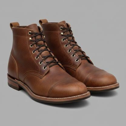Strapazierfähige Herren Arbeitsstiefel | Schnürdesign Schwarz/Braun
