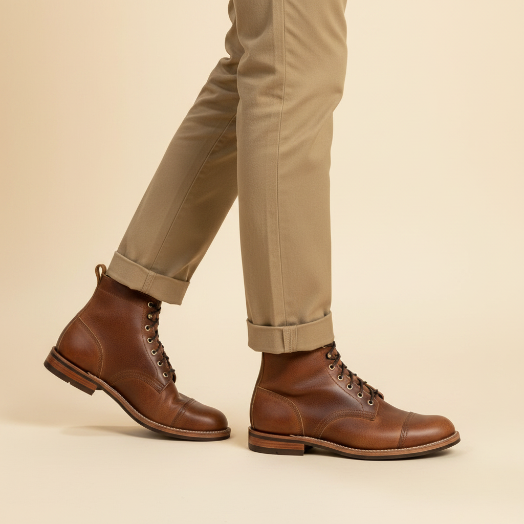 Strapazierfähige Herren Arbeitsstiefel | Schnürdesign Schwarz/Braun